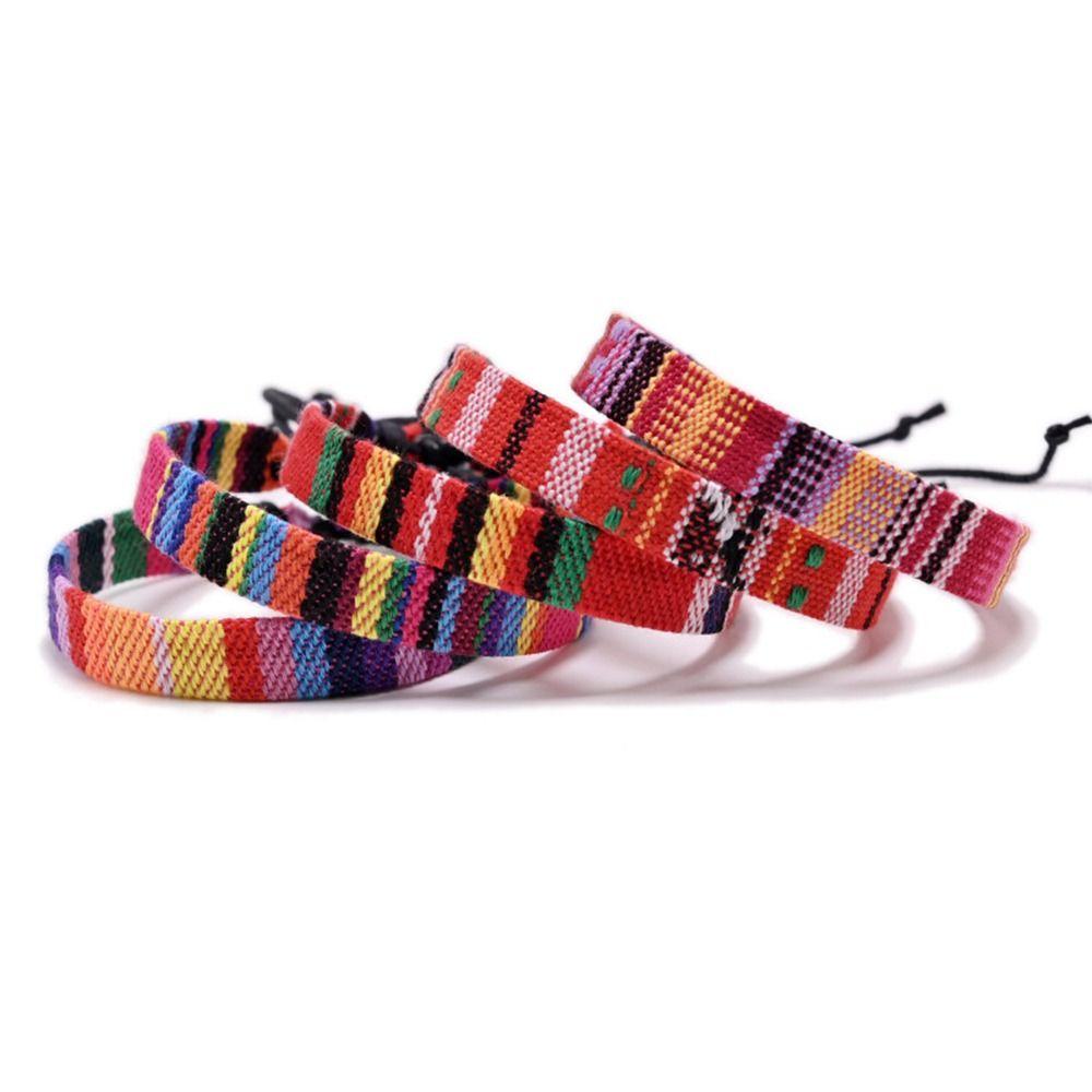 Multicolor Fabric Art Bracelet Ethnic Style Braid Bracelets Fashion Weave Bracelets  Unisex