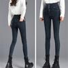 2022 New Winter Fashion Korean Stytle Thick High Waist Jeans Velvet Warm Women Pants Elastic Slim Trousers Harajuku Jeans Woman