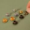 3 Colors Dollhouse Miniature Tea Alloy Tea Set Model Food and Game  Miniature Dollhouse Decorations