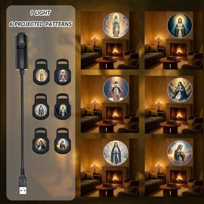USB-проектор с изображением религиозного персонажа, 12 узоров, идеально подходит для декорации потолка комнаты