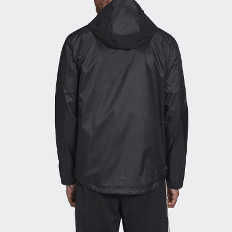 Adidas Оригинальная спортивная куртка с капюшоном и вышивкой в ​​полоску Wb, мужская куртка черного цвета HC2006