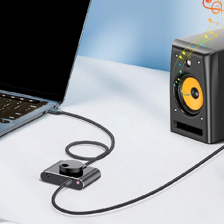 USB Sound Card with Volumes Control USB to 3.5mm Adapter Stereo External Sound Card for PC Laptop Desktop Headsets