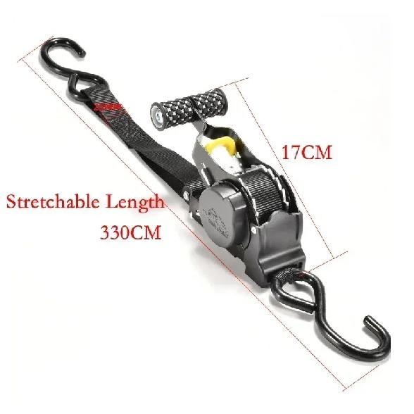 Auto Straps For Cargo Tape Retractable Belts For Motorcycles Ratchet Strap For Load Luggage Strap Ratchet Tensioner Belt For Car