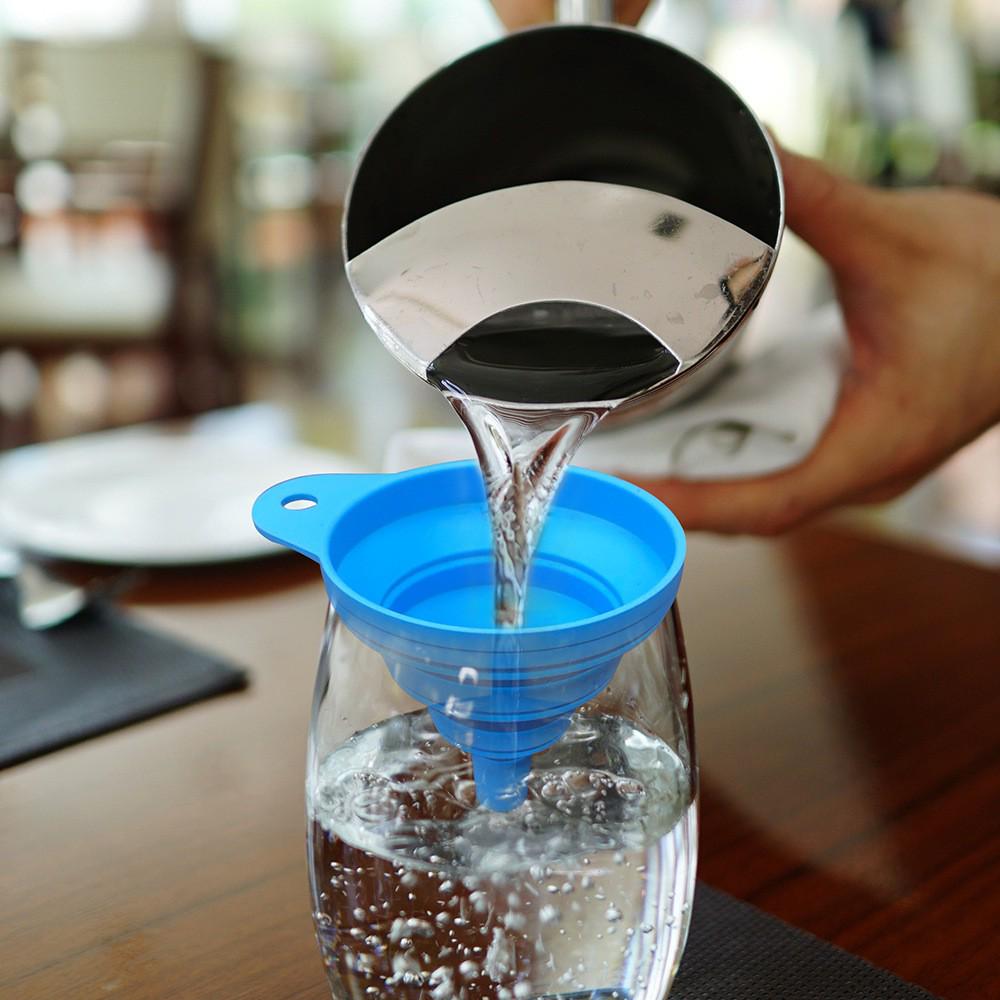 Портативная складная силиконовая воронка для кухни - Длинное горлышко, выдвижная, идеально подходит для дозирования жидкости