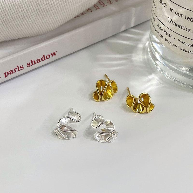 Оборчатые плиссированные серьги Niche Корейский стиль Niche Design Sense