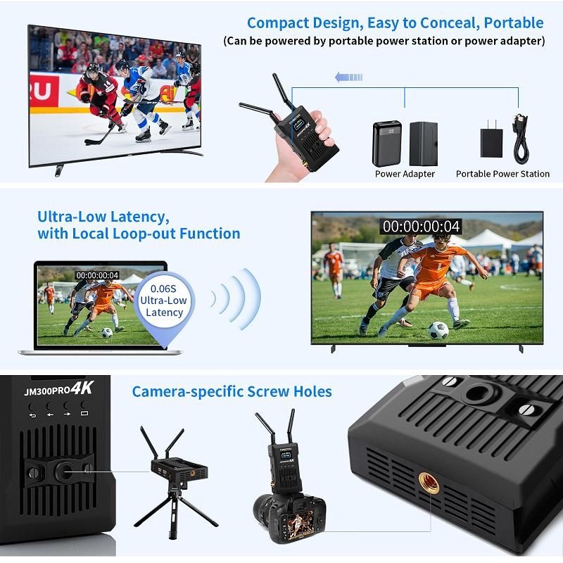 JM300PRO Wireless Video Transmission Kit HD Camera Extender Chrome Cast 4K Receiver 300m Extensor for Android10.0 Projector