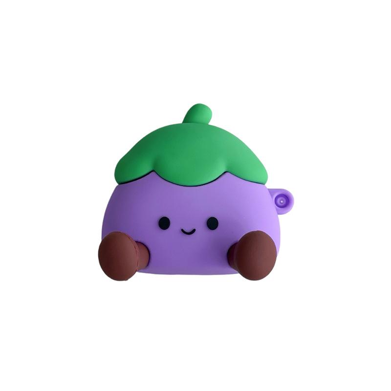 Cute three-dimensional eggplant for AirPods pro1 generation protective case 1 generation pro1 generation apple bluetooth headset case