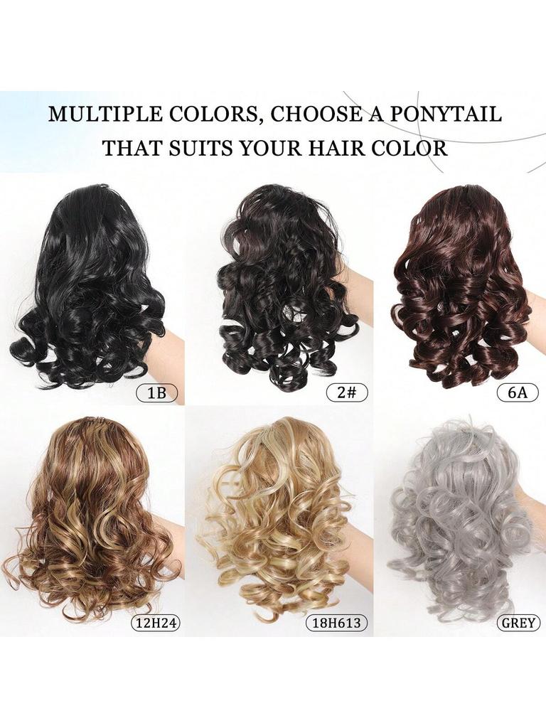 Синтетический парик для наращивания волос «конский хвост» 8 дюймов, короткий, вьющийся, волнистый, регулируемый, с завязками, накладной хвост для женщин, ежедневное использование
