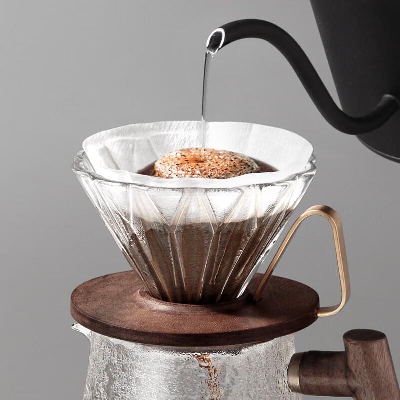 Hero Кофейный дриппер с основанием из грецкого ореха и синим градиентным стеклом