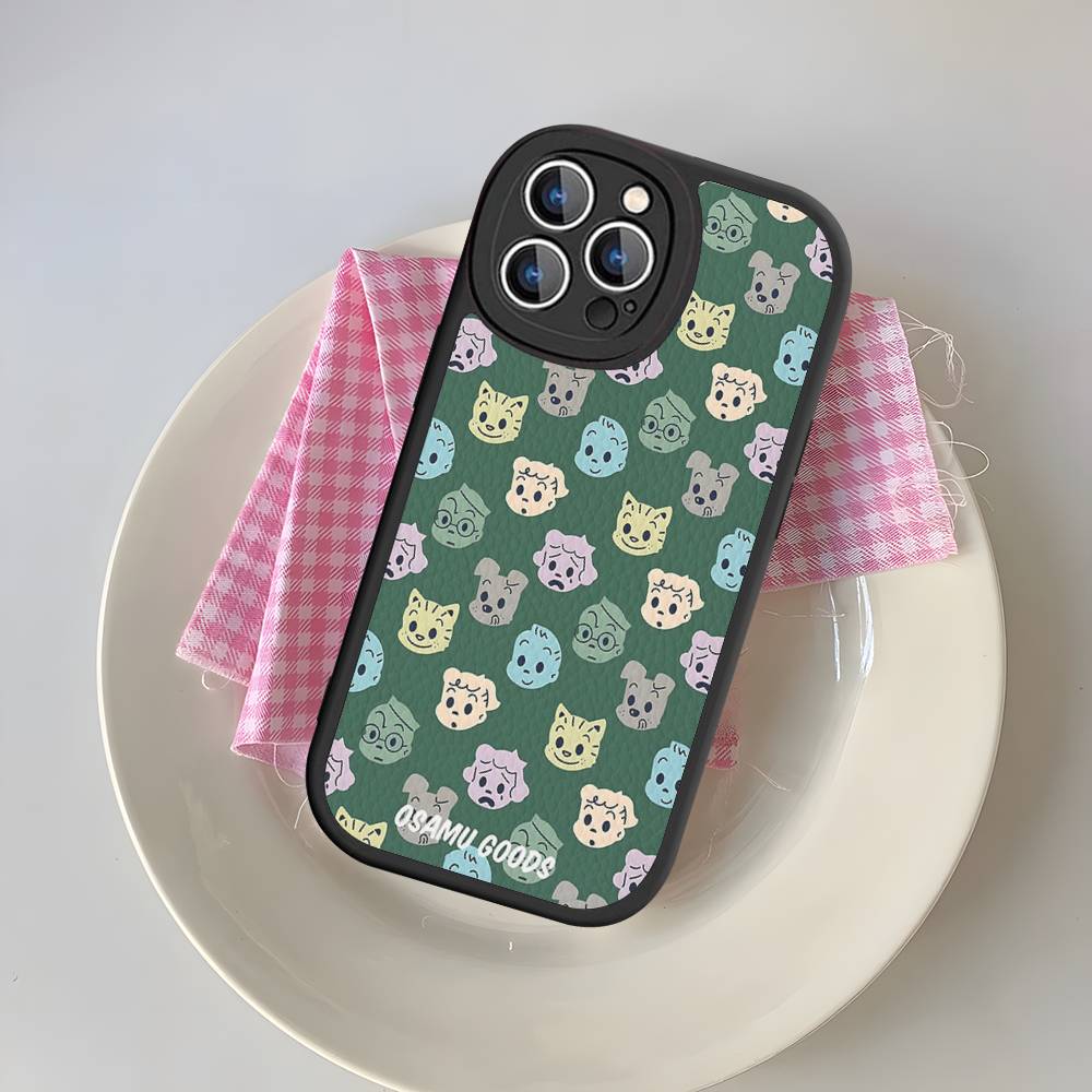 Модный чехол для телефона Osamu Goods для IPhone 16 15 14 13 12 11 Pro Max Plus Ударопрочный кожаный чехол