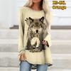 Long Sleeved Hoodie Spring and Autumn Animal Pattern Loose Women Bag Hip Crewneck Top XS-8XL