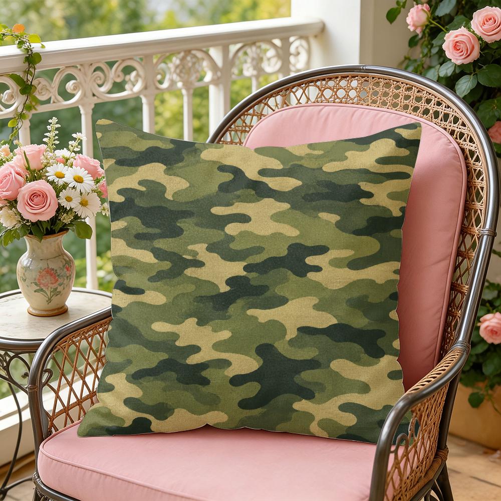 Camo Cushion Cover Soft Plush Throw Pillow Cover DoubleSided Decorative Cushion Case Sofa Bedroom Home Decor
