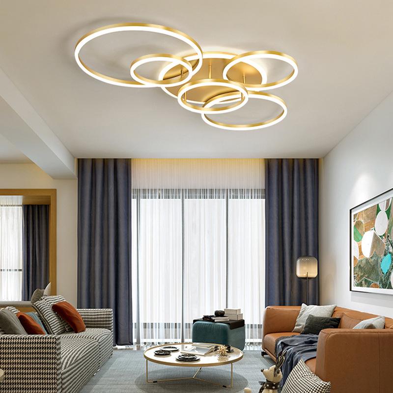 Скандинавская современная светодиодная потолочная лампа - Креативный круглый дизайн для гостиной, кабинета, спальни