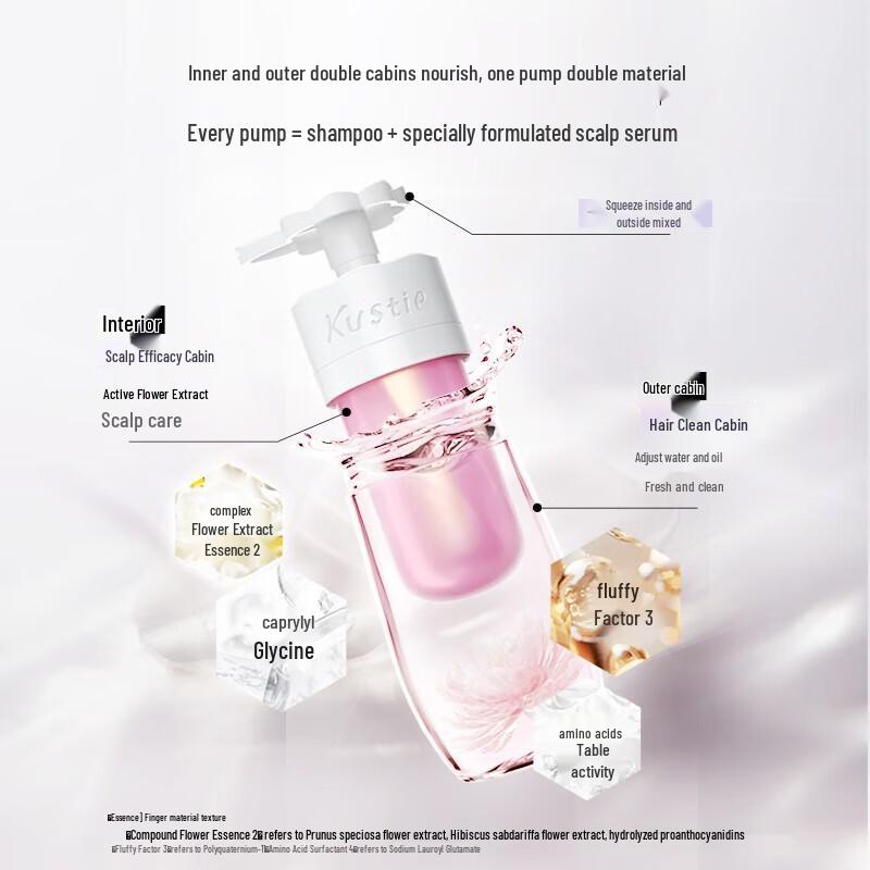 Kustie Двухкамерный шампунь от перхоти с ромашкой