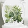 Self-Adhesive Plant Toilet Lid Sticker Strong Stickiness Waterproof Removable Easy-peel Plant Leaves Toilet Lid Decal