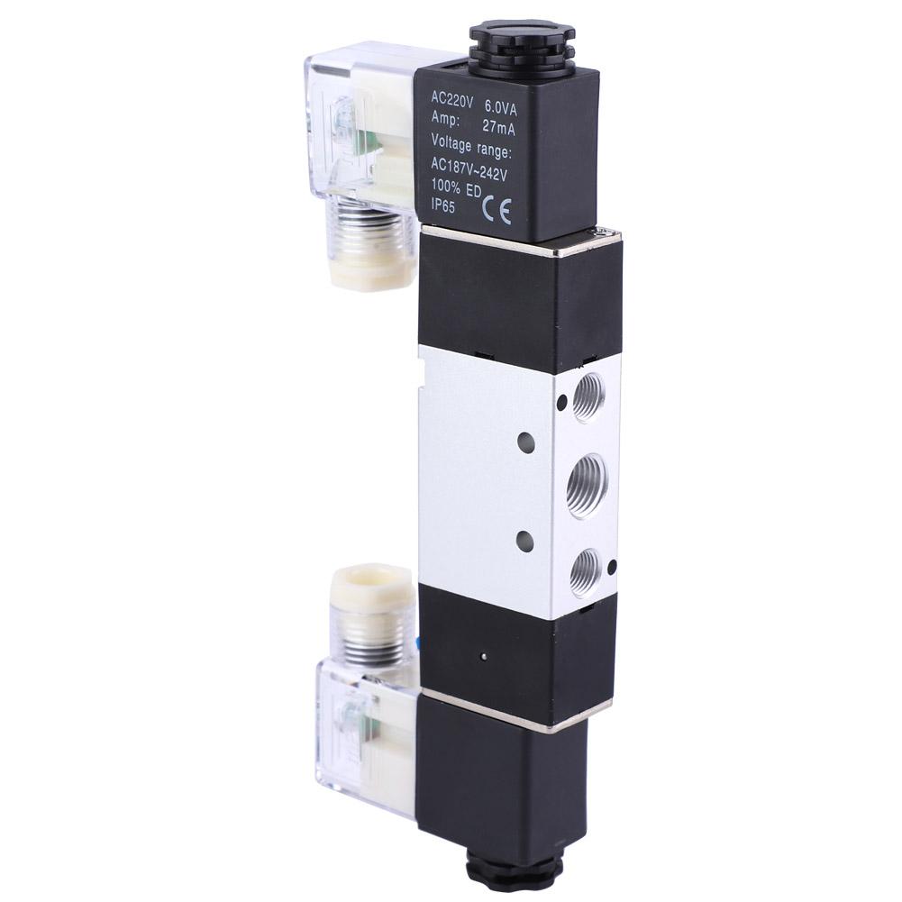 4V220 08 1 4 Вход Выход 1 8 Выпуск Пневматический Электромагнитный Воздушный Клапан 2 Положения 5 Путей(AC220V)