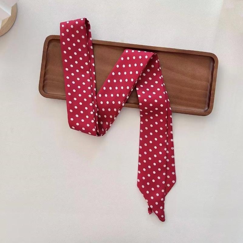 Polka Dot Long Scarf Korean Version Neck Scarf Hair Band Bag Wrap Ribbon Fashion Hair Accessories For Women Streetwear