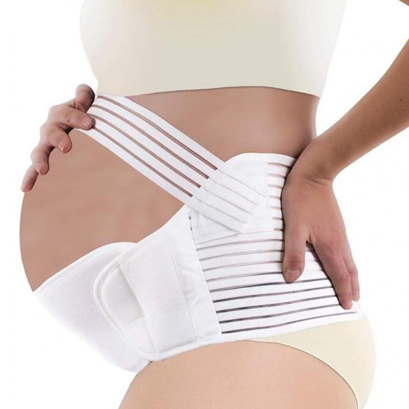Maternity Belly Support Band 3-Piece Set, Adjustable Pregnancy Back Brace for 2nd & 3rd Trimester, Relieve Back & Hip Pain, Belly Band for Women