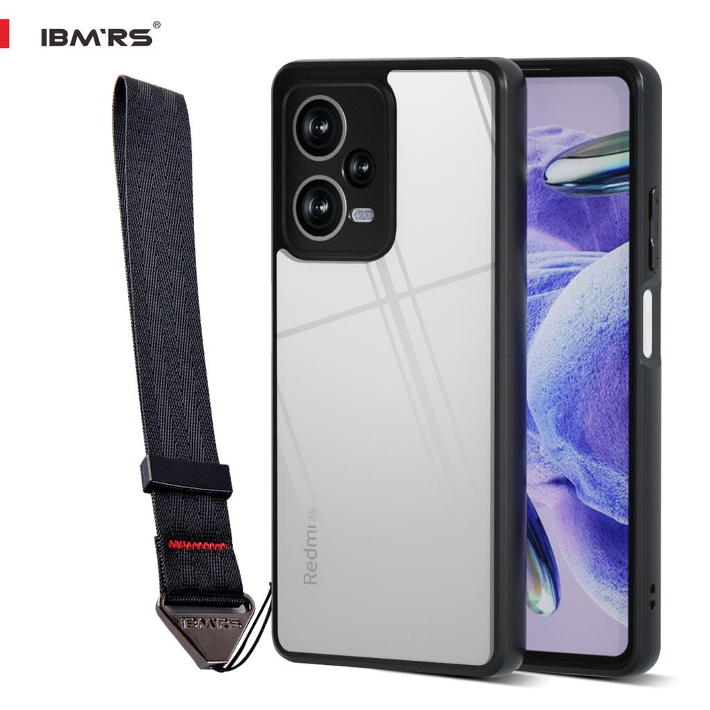 (Comes with Wrist Strap)ibmrs for Xiaomi Redmi Note 12 Pro+  Anti-Fingerprint Camo Case ,matte Clear Transparent Phone Protective Case