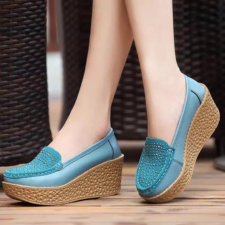 Fashionable Sequin Thick Soled Women's Shoes 2024 Autumn Winter New Trend Anti Slip Comfortable Shoes Outdoor Casual Shoes Heels