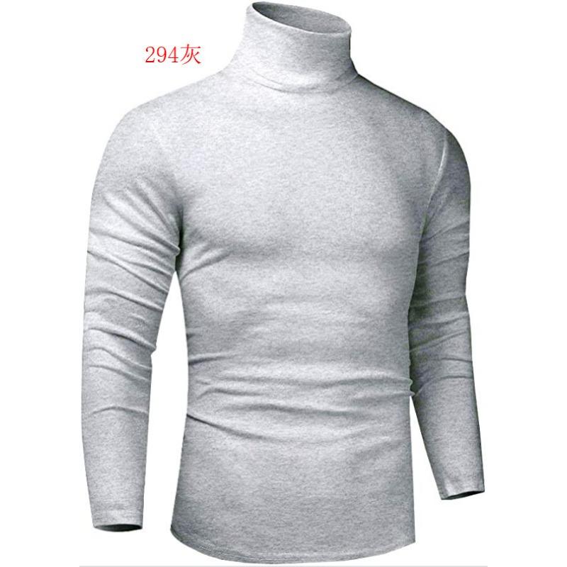 Men S High Neck Long Sleeve Pullover Sweatshirt Solid Color Winter Casual