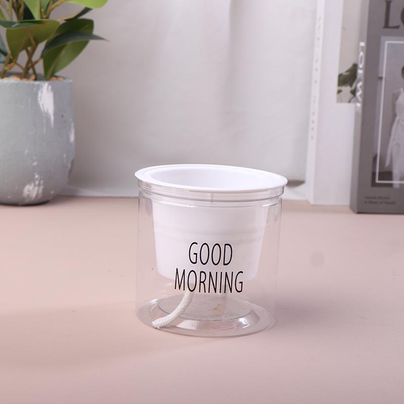 Lazy Hydroponic Flower Pot Automatic Water-Absorbing Flowerpot Transparent Double Layer Plastic Self Watering Planter Office