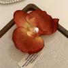 Cloth Butterfly Flower Hair Clip Pearl Girl Hair Clip Elegant Orchid Flower Hairpin  Ladies/Girls