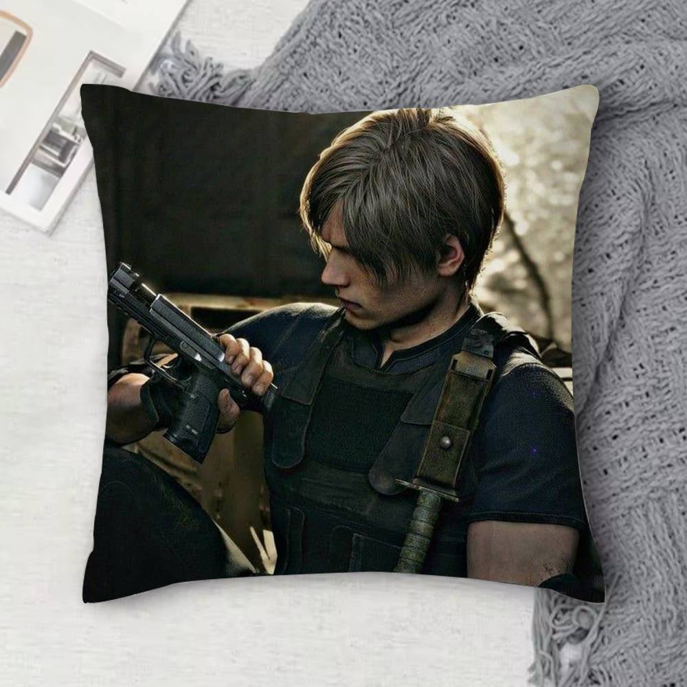 Leon R-Resident Re9 Evil 9 Double-Sided Printed Square Decorative Cushion Cover For Sofa Living Room Home Decor
