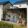 2D plane, 1 rural farmhouse scene, suitable for indoor/outdoor decoration, garage door decoration
