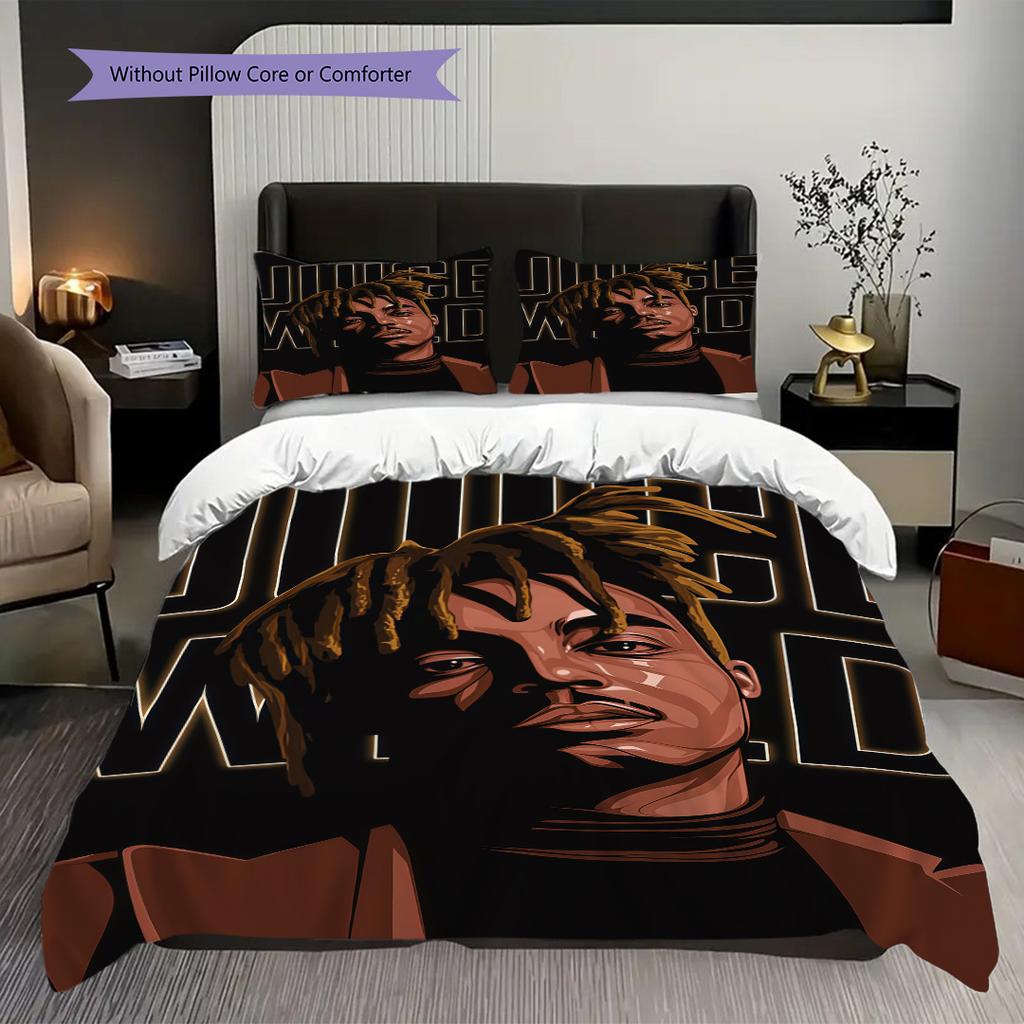 Juice Wrld Eternally Young Threepiece Set 1 Duvet Cover 2 Pillowcase Without Core Soft And Comfortable Duvet Cover And Pillowcase