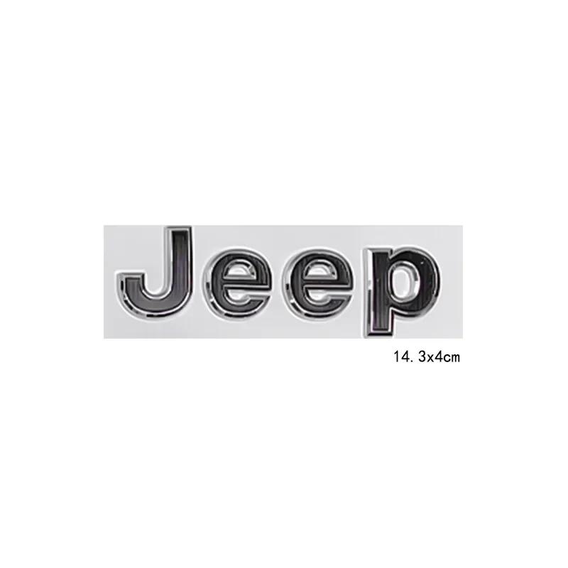 hlpg5 14.3x4cm 3D Metal Car Side Body Badge Trunk Hood Sticker Emblem for Jeep Logo Patriot Rubicon Wrangler Grand Cherokee Compass Re