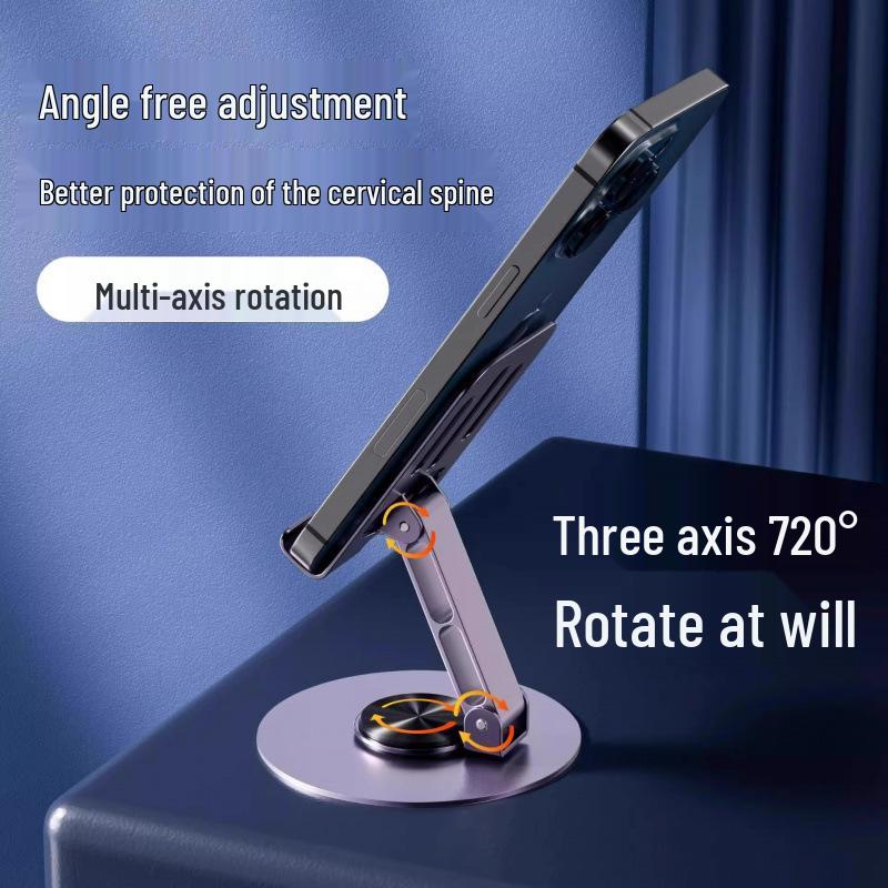 All-Metal Rotating Foldable Desktop Phone & Tablet Holder