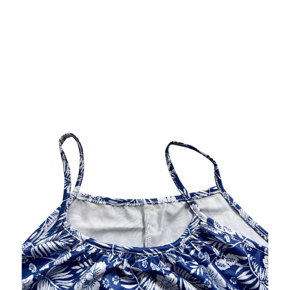 Женское пляжное платье без рукавов с цветочным принтом, сборками и карманами