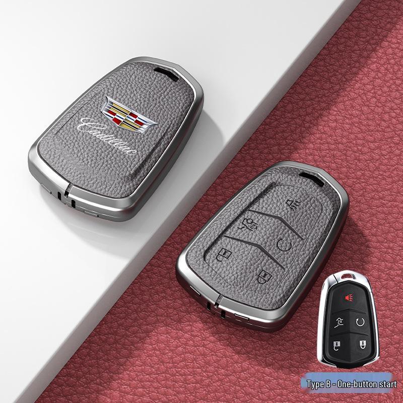 Кожаный чехол для ключа для Cadillac XT5/CT6/XT4/XTS и ATSL – Унисекс-дизайн с пряжкой