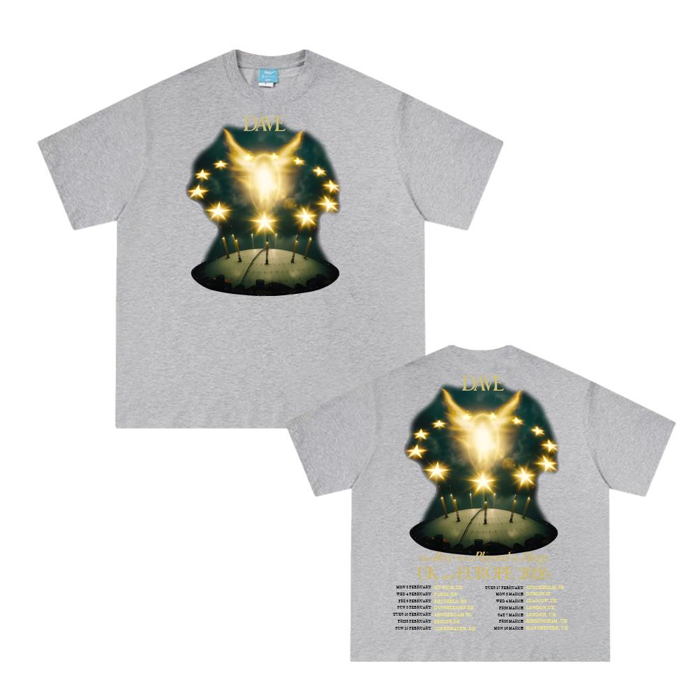 Dave The Boy Who Played The Harp Tour 2026 Summer Hip Hop Tee-shirt Korean Cotton High Quality Clothing Female/Male Tops
