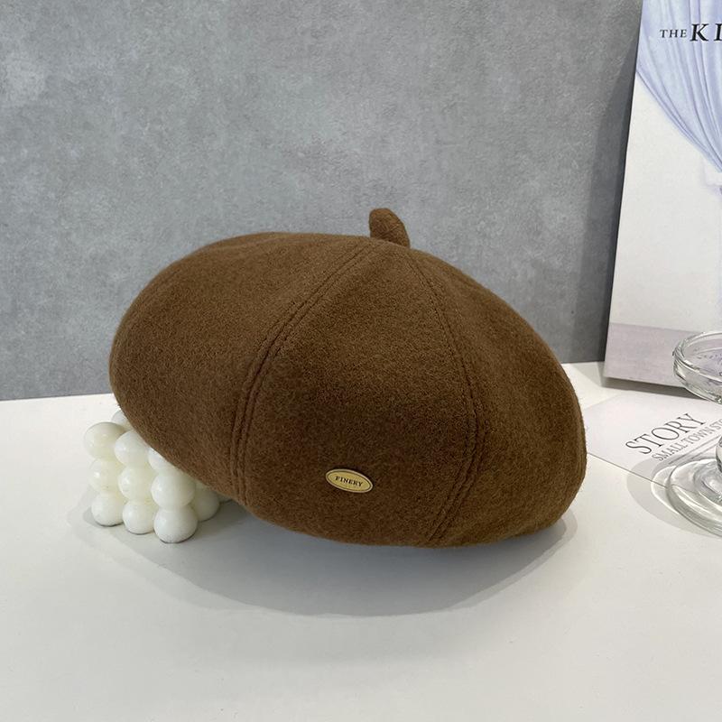 Winter Sweet and Elegant Small Round Beret Hat for Women Fashionable Gentle  Warm Casual  Versatile  Temperamental Octagonal Hat