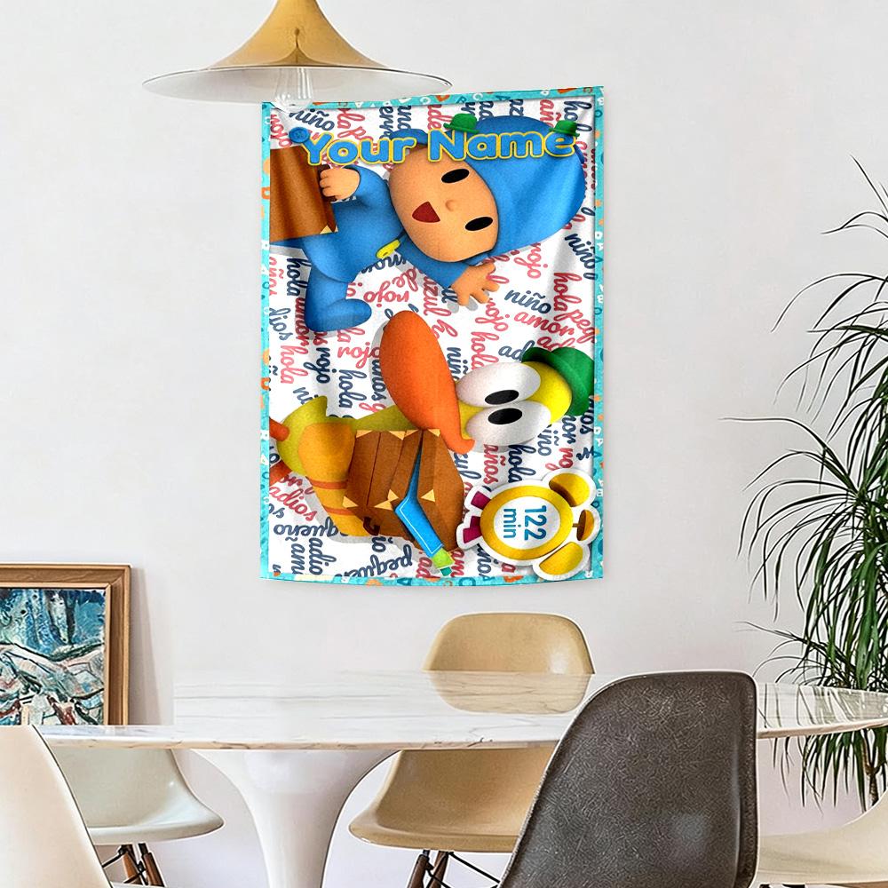 Pocoyo Customize Your Name Tapestry Aesthetic Wall Tapestry Machine Washable Perfect for Living Room Decor Ideal for All Seasons