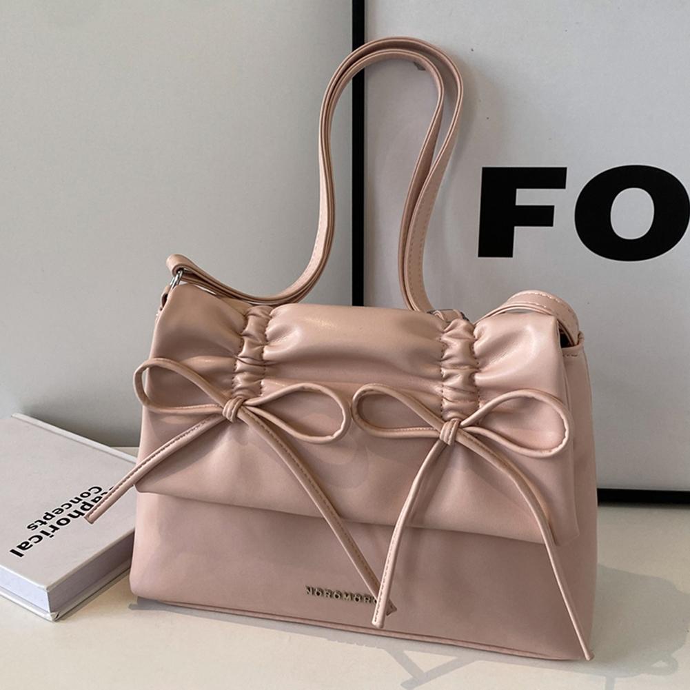 Женская сумка через плечо из искусственной кожи с бантом, повседневная сумка с регулируемым плечевым ремнем, модная сумка, модная сумка для покупок для повседневного офисного использования