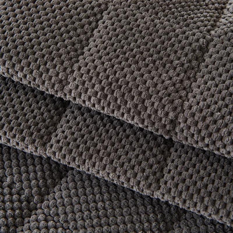 1Count Checker Pattern Couch Elastic Cover Plain Color Padded Snuggly Plush Couch Throw Covers Grippy Couch Elastic Covers Sofa Cushion Mat For
