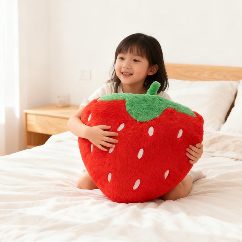 Подушка-клубника Нежная Мягкая Плюшевые Игрушки Наборы Сладкая Клубника Подушка для Объятий на Диван Идеально для Домашней Подушки Фруктовая Тема Празднование Дня Рождения