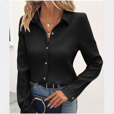 Универсальная элегантная блузка в стиле business casual свободного кроя с широкими рукавами для женской одежды