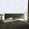 Wallpaper Flowers White, Light Gray and Blue for Living Room and Bedroom 50x1000