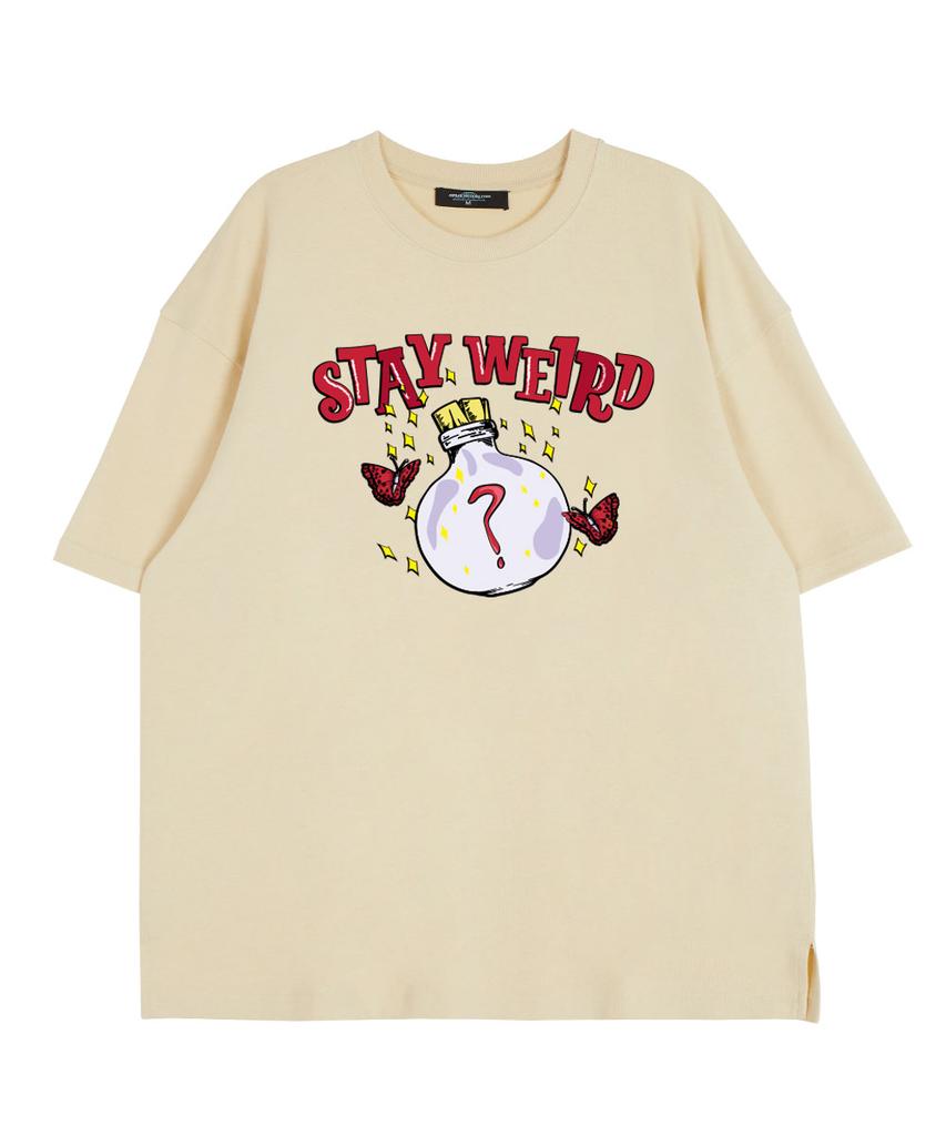 АСТРАЛЬНАЯ ПРОЕКЦИЯ Stayweird Круглый вырез Хлопок 15-ти ниточный Короткий рукав Футболка_Масло