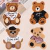 Embroidery Cartoon Animal Bear Hand-sewn Towel Embroidery Large Patch Sticker DIY Clothing Accessories Embroidery Cloth Sticker