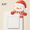 Small Holiday Gift Christmas Snowman Switch Stickers, PVC Waterproof Light Decals for Square Power Switches & Adhesive Plate Socket Panels, Removable