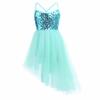 Kids Girls Sleeveless Sequins Tulle Ballet Dance Gymnastics Leotard Dress Lyrical Dance Wear