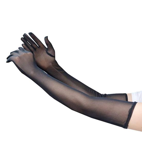 1 пара перчаток из тонкой сетки, прозрачные сценические перчатки для выступлений на пилоне, полные пальцы, дышащие, мягкие, противоскользящие, однотонные, свадебные перчатки для невесты