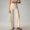 Women's Solid Color Casual Wide Leg Straight Nine-point Pants With Pockets