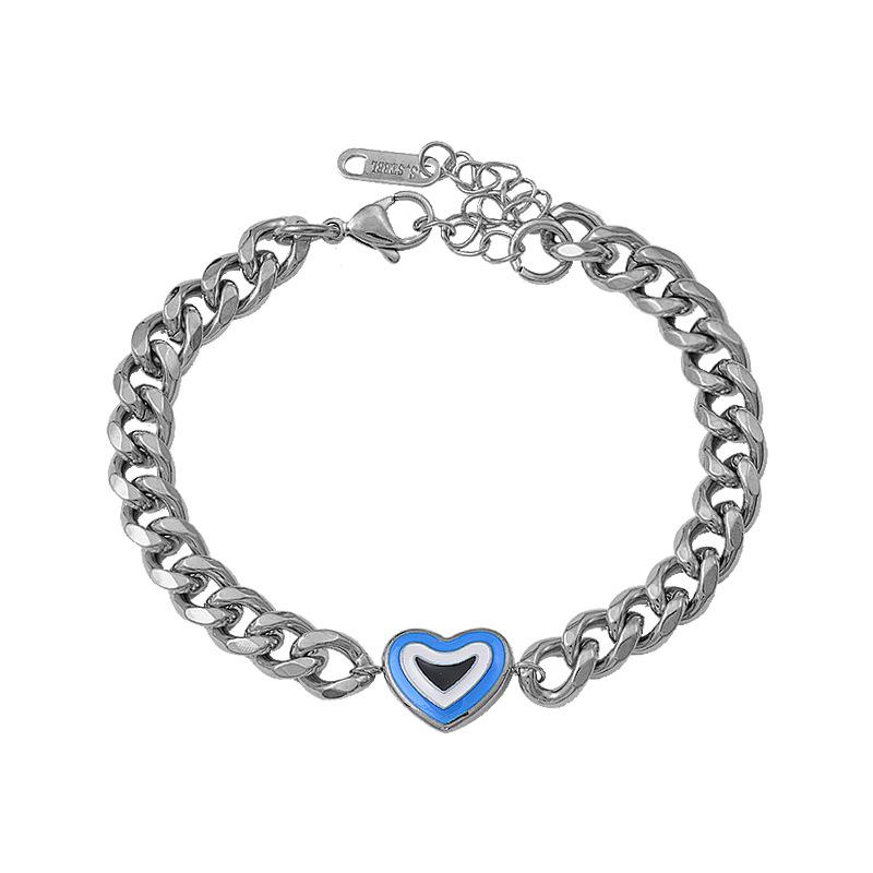 Браслет из титана и титановой стали с капающим процессом, голубые глаза, не выцветают, цветные украшения