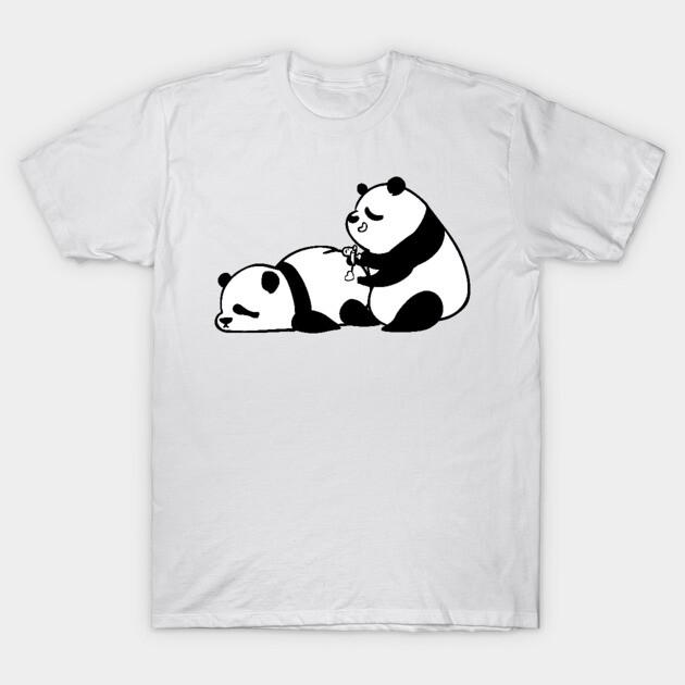 Asian Size Cotton Unisex Tshirt Print T-shirt Love Hurts Panda T-shirt No-Cut Print Regular Fit